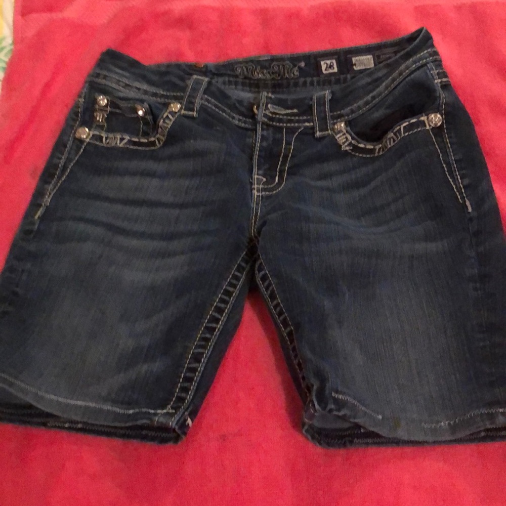 Miss Me Dark Blue Denim Jean Shorts